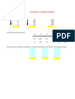 Spreadsheets: Adding and subtracting numbers with equations