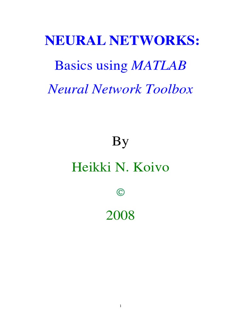 Neural Networks:: Basics Using MATLAB | PDF | Artificial Neural Network ...