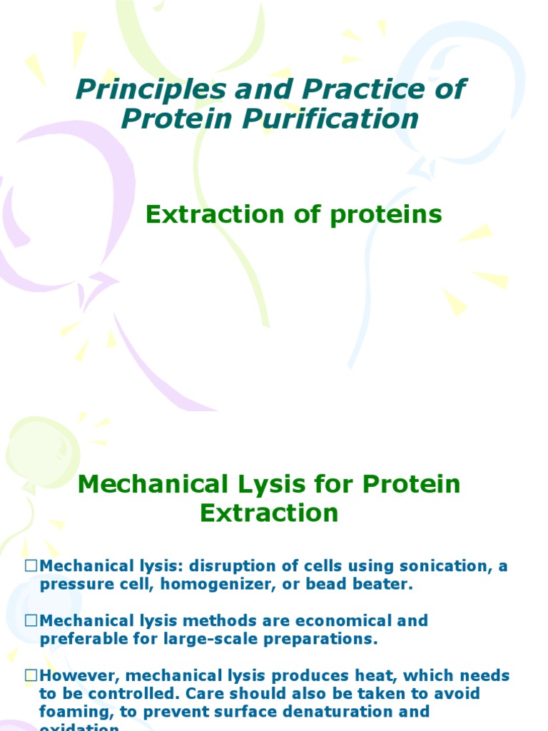 Principles and Practice of Protein Purification | PDF | Lysis ...