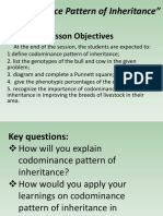 Lesson Objectives: "Codominance Pattern of Inheritance"