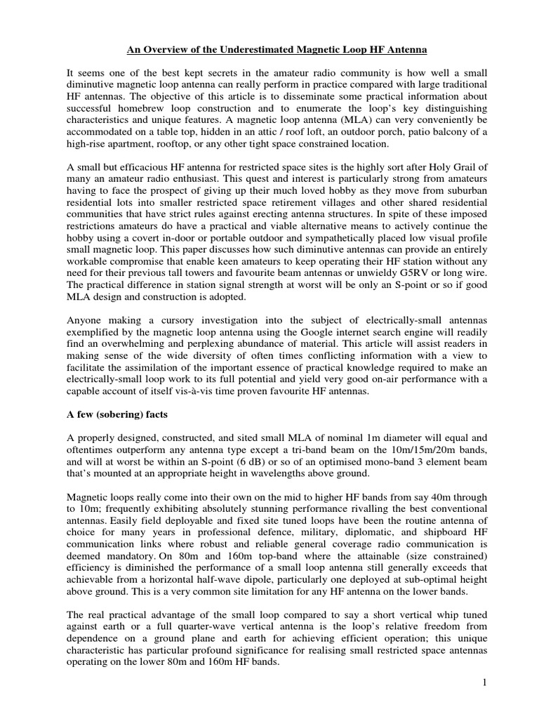 Article Antenna Mag Loop 2 PDF Antenna (Radio) Transformer