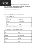 Direct & Indirect Speech Consists of 3 Types: 1. Statement 2. Command Changes Needed From Direct Speech To Indirect Speech