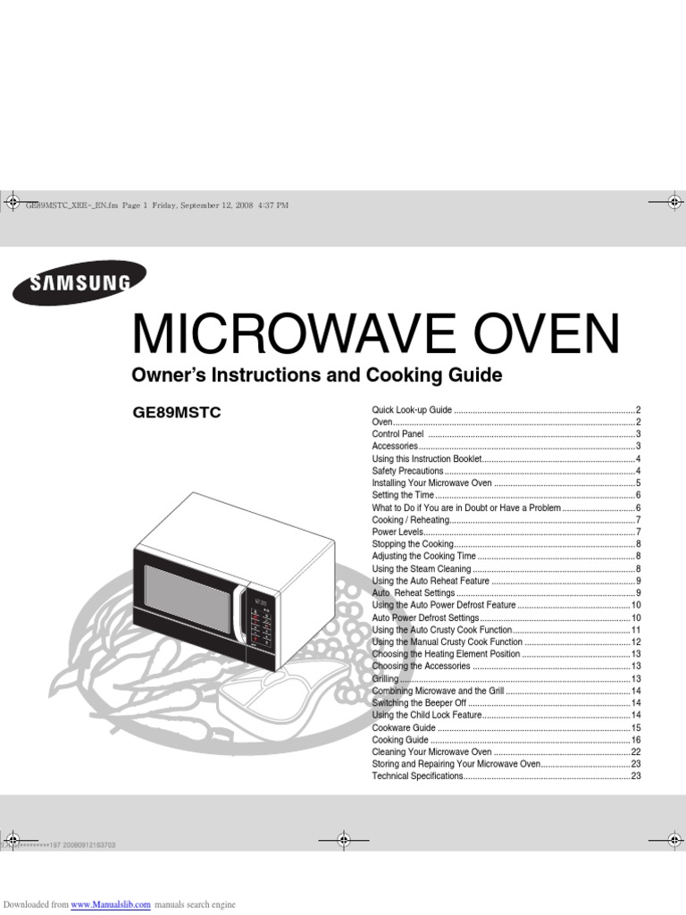 Manual Book Microwave Pdf Oven Grilling