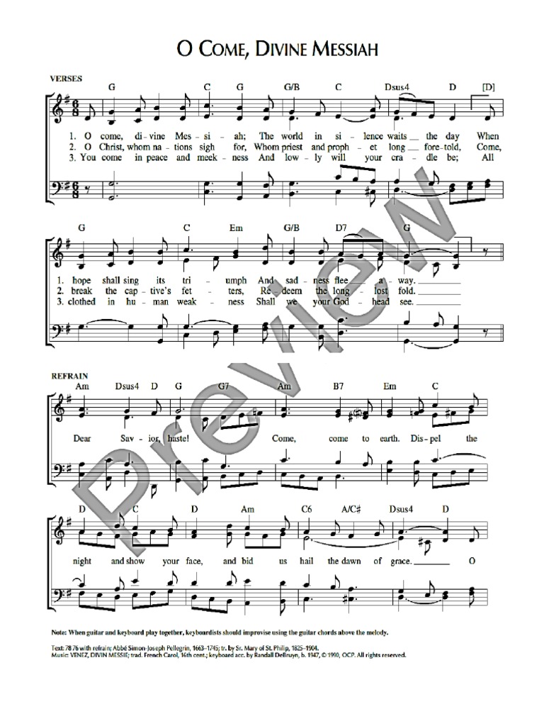 O Come Divine Messiah | PDF