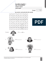 Total: Macmillan English 1 Unit 10 Worksheet Student Name: Total Mark