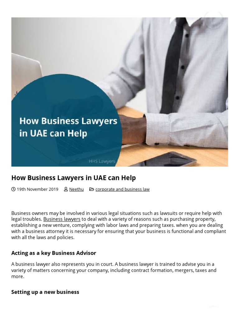 How Business Lawyers in UAE Can Help - Business Lawyers in UAE | PDF ...