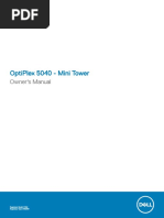 Optiplex 5040 - Mini Tower: Owner'S Manual