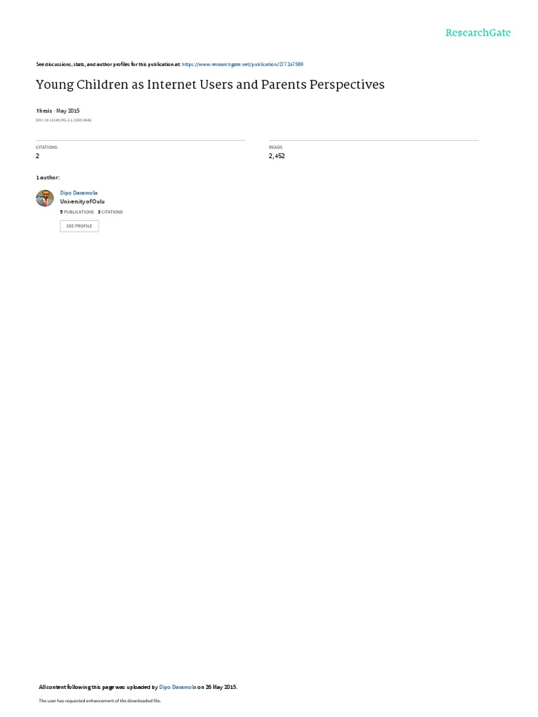 Final Year Master Degree Thesis | PDF | Internet | Internet Access