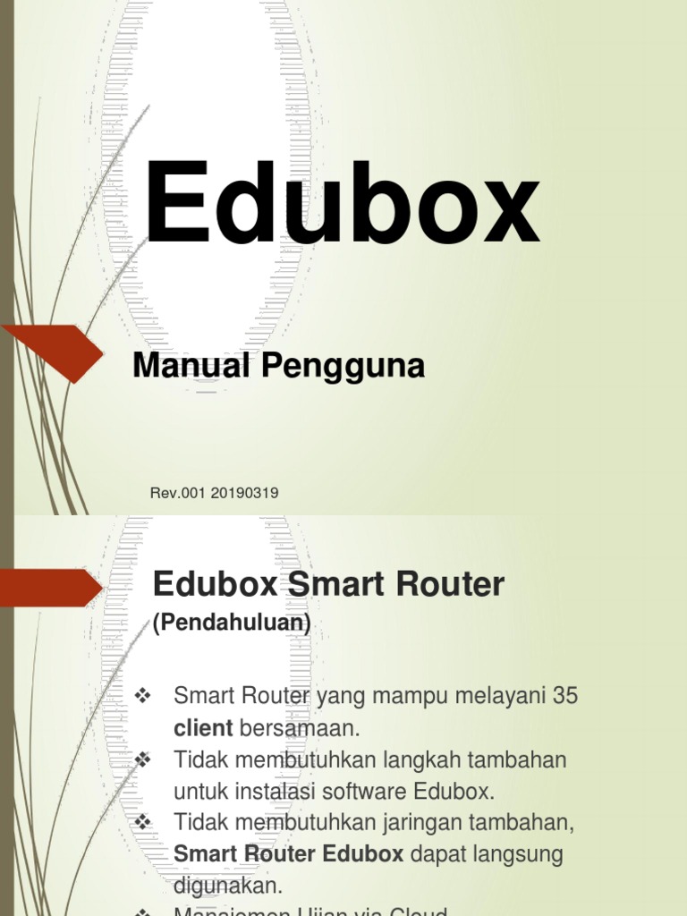 Panduan Penggunaan Edubox Smart Router | PDF | Komputer