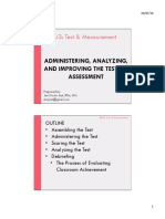 EDU3: Test & Measurement: Administering, Analyzing, and Improving The Test or Assessment