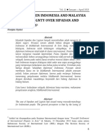 Dispute Between Indonesia and Malaysia On The Sovereignty Over Sipadan and Ligitan Islands