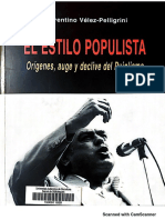 Velez-Pelligrini El Estilo Populista Origenes Auge y Declive Del Pujolismo