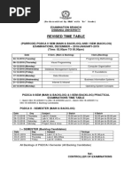 Revised Time Table: All Backlogs of PGDCA I-Semester (All Backlog Candidates)