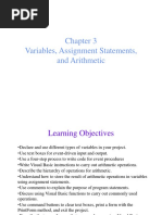 Variables, Assignment Statements, and Arithmetic