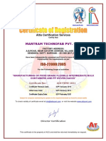 Mantram Technofab Pvt. LTD.: Altis Certification Services