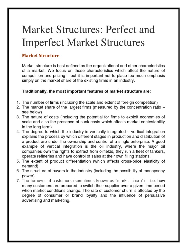 Understanding Market Structures | PDF | Monopoly | Supply And Demand