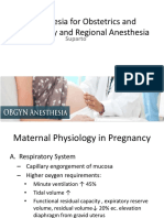 Anesthesia For Obstetrics and Gynecology and Regional Anesthesia