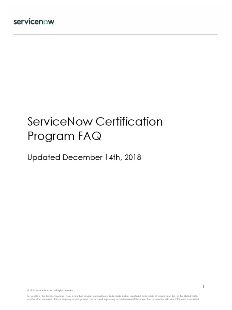 Servicenow Certification Faq Certification Trademark
