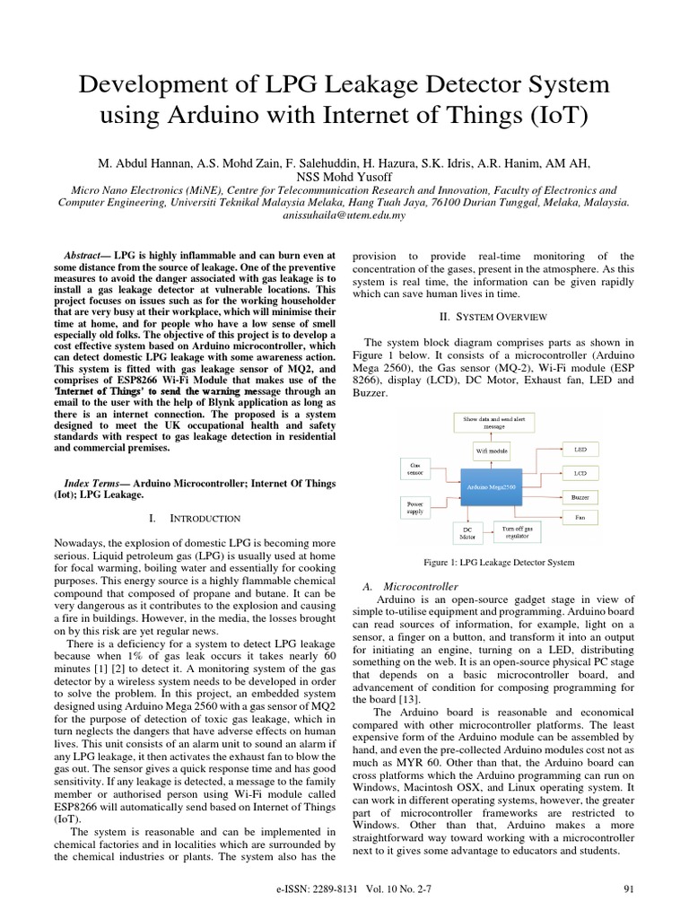 Gas Leakage Detector PDF Liquefied Petroleum Gas Of Things