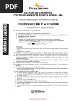 Prova de Professor de 1 a 4 Serie