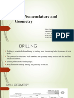 Drill Nomenclature and Geometry: Submitted By:-Suhail Ali Sabri M.Tech, Production Engineering 2018PPE8010