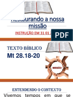 Sermão em 31 01 2019 - Restaurando a Nossa Missão - Mateus 28