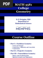 Math 3581 College Geometry: D. P. Dwiggins, PHD Department of Mathematical Sciences