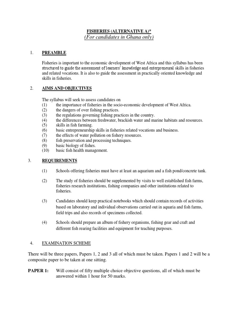 Waec Script | PDF | Food Preservation | Aquaculture