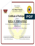 Certificate of Participation: Keila v. Fernandez