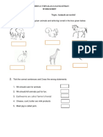 Kendriya Vidyalaya Sangathan Worksheet Class: II Topic: Animals Are Useful Subject: EVS