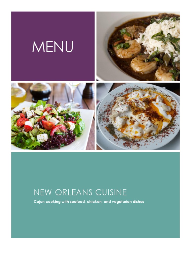 New Orleans Cuisine Cajun Cooking With Seafood, Chicken, and