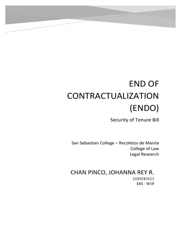 End of Contractualization PDF Independent Contractor Employment
