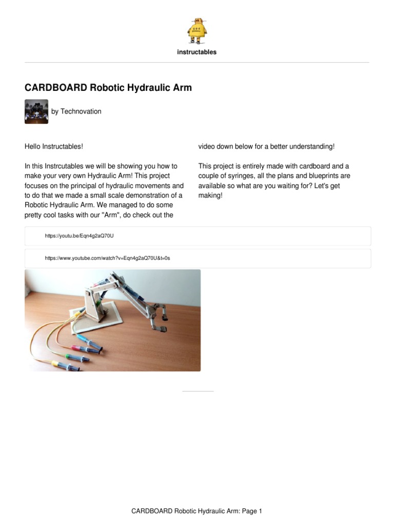 hydraulic arm instructables