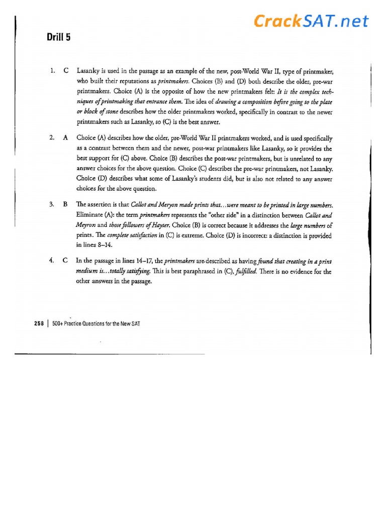 SAT Practice Test 5 Resources | PDF