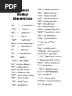 Common Medical Abbreviations For MedTech and Gen Sci