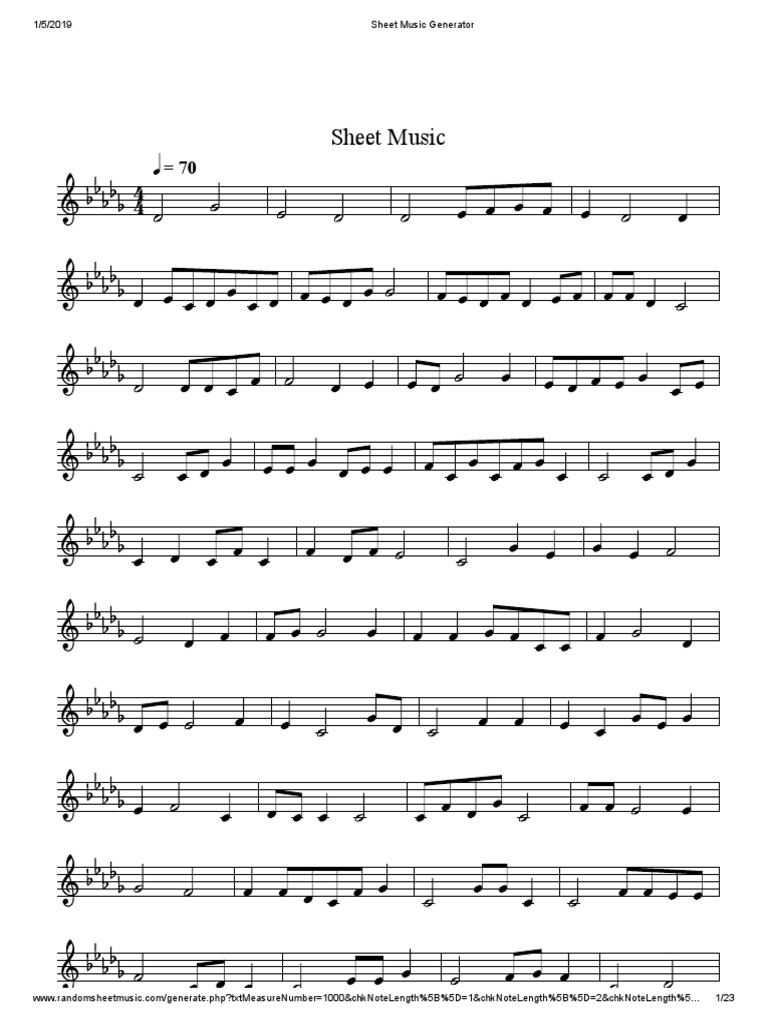 14 Sheet Music Generator PDF PDF Performing Arts Sound