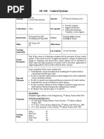 EE 340 Control Systems: Schedule Semester