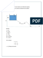 Ejemplo 2 Determinación de H y V para Tuberías Con Diferentes Ángulos. NOTA: Debemos Tener en Cuenta La Inclinación de La Tubería. Si