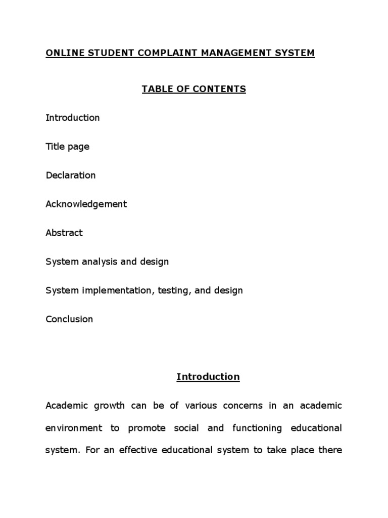 Online Student Complaint Management System PDF