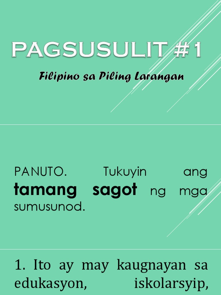 PAGSUSULIT#1 | PDF
