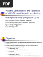 Migration Considerations and Techniques To MPLS-TP Based Networks and Services Draft-Sprecher-Mpls-Tp-Migration-02