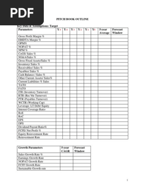 Pitch Book Outline