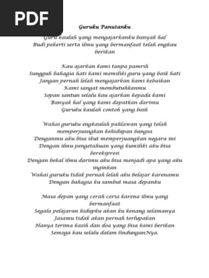 Puisi Guruku Panutanku Pdf