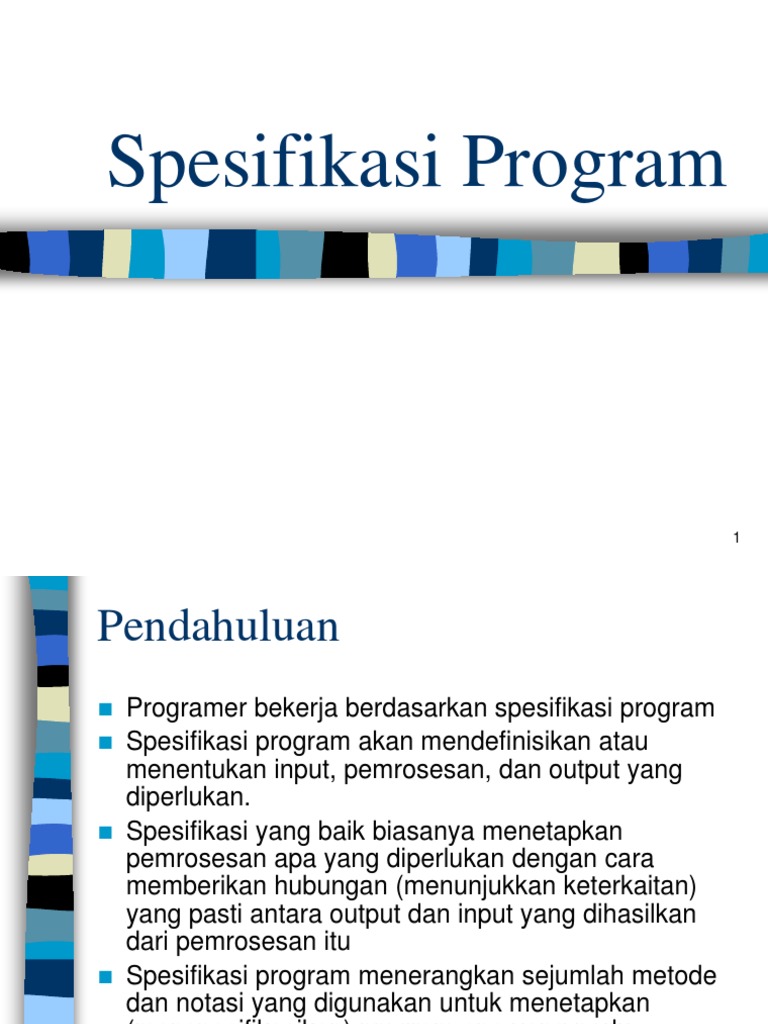 Spesifikasi Program dan Metodologinya | PDF | Komputer