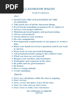 Classroom Rules