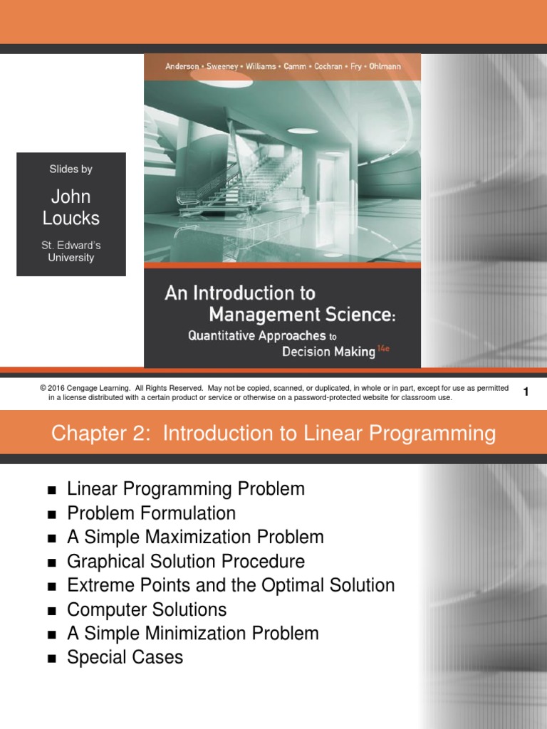 Introduction To Linear Programming | PDF | Linear Programming ...