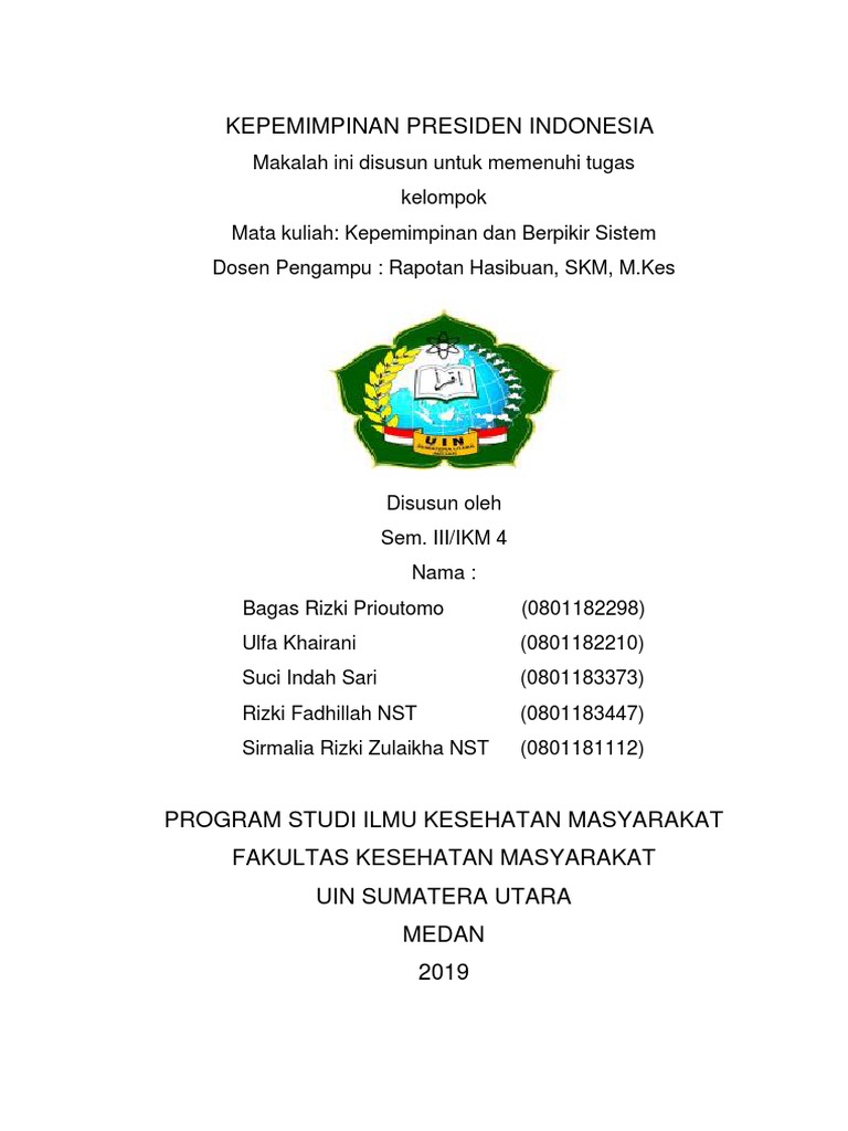 Makalah Kepemimpinan Kelompok 11 Kepresidenan