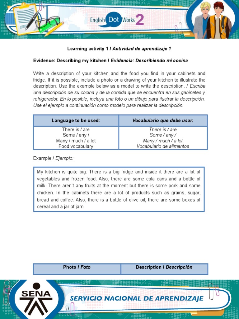Evidence Describing My Kitchen | PDF | Food And Drink | Food And Drink ...