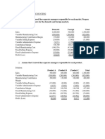 Responsibility Accounting: Performance Reports For The Domestic and Foreign Markets