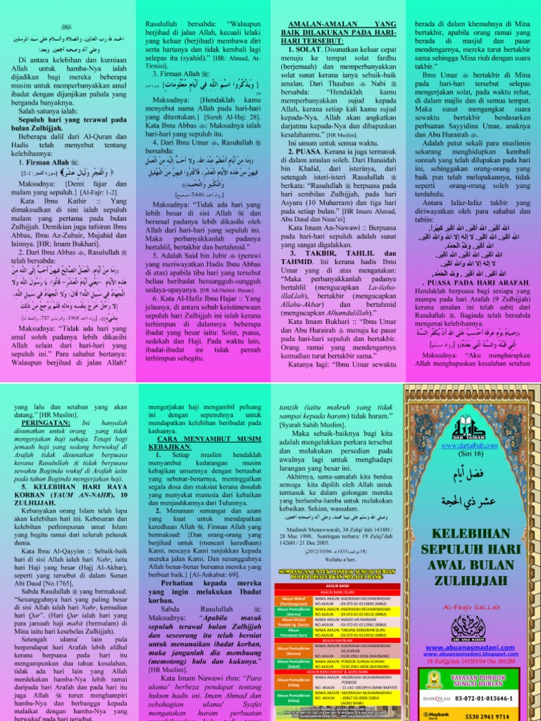 16 Kelebihan 10 Awal Zulhijjah 1 Pdf